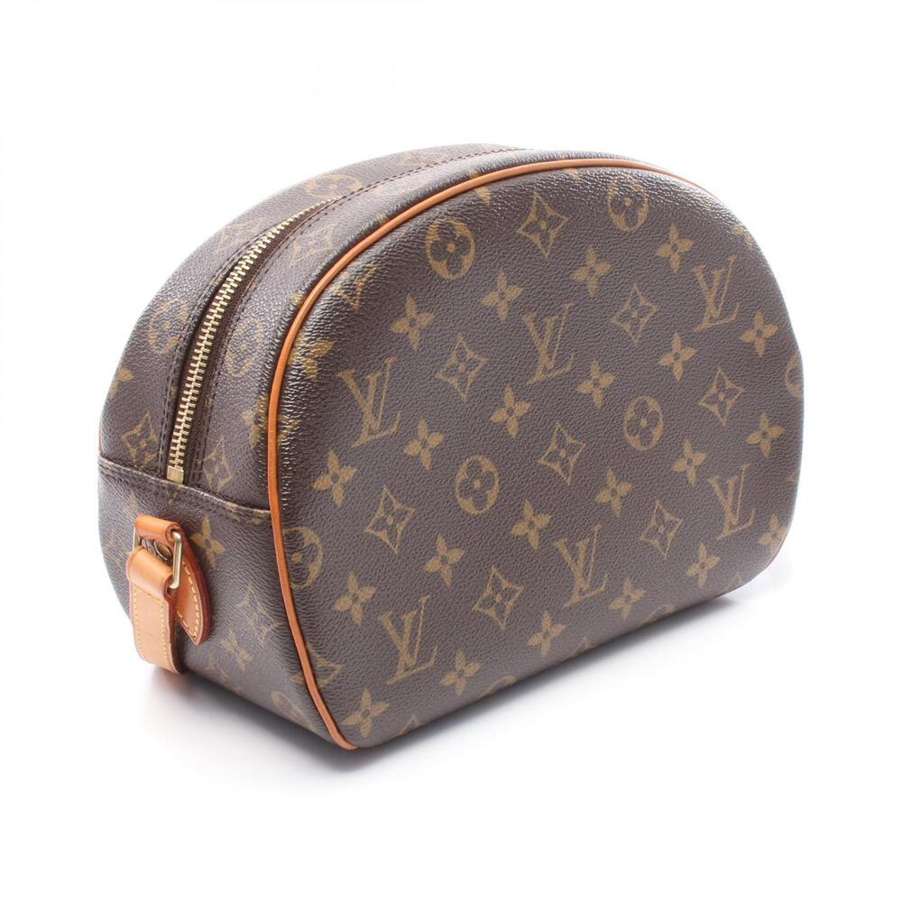 Louis Vuitton Canvas Bag Brown Blois Shoulder Leather Monogram